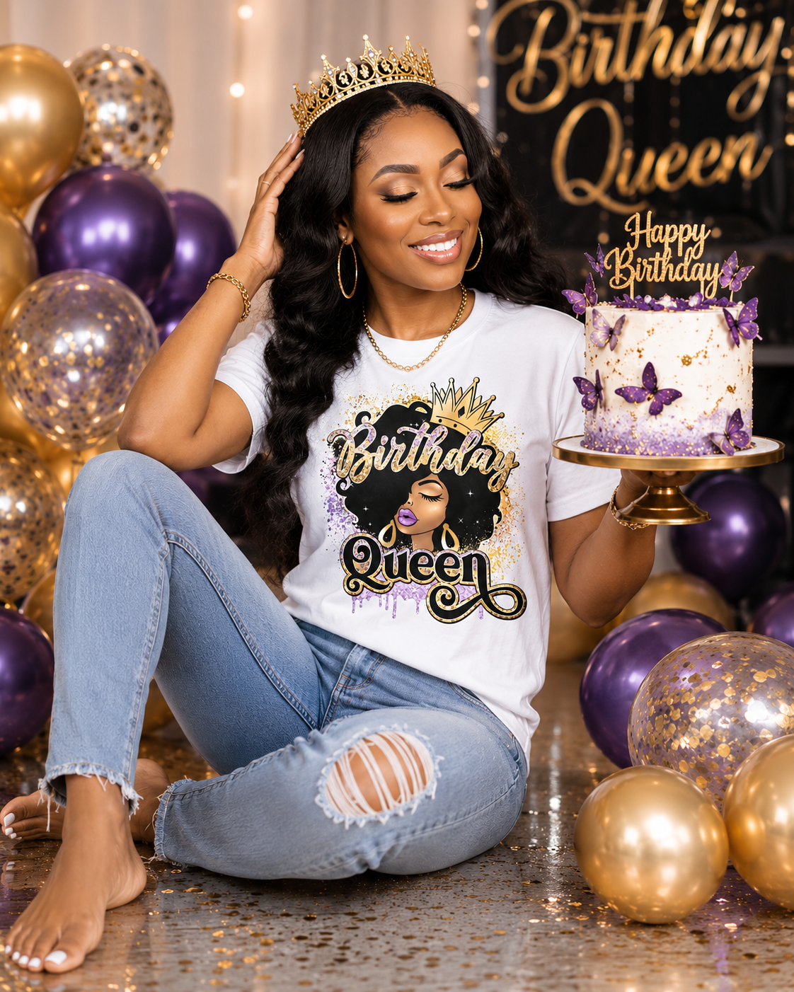 Birthday Queen Purple Tee