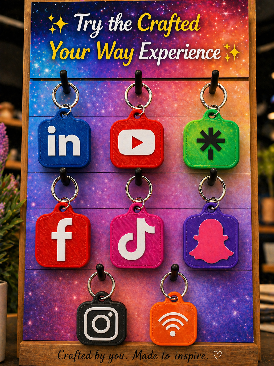 Social Media NFC Keychain Tag (3D Printed)