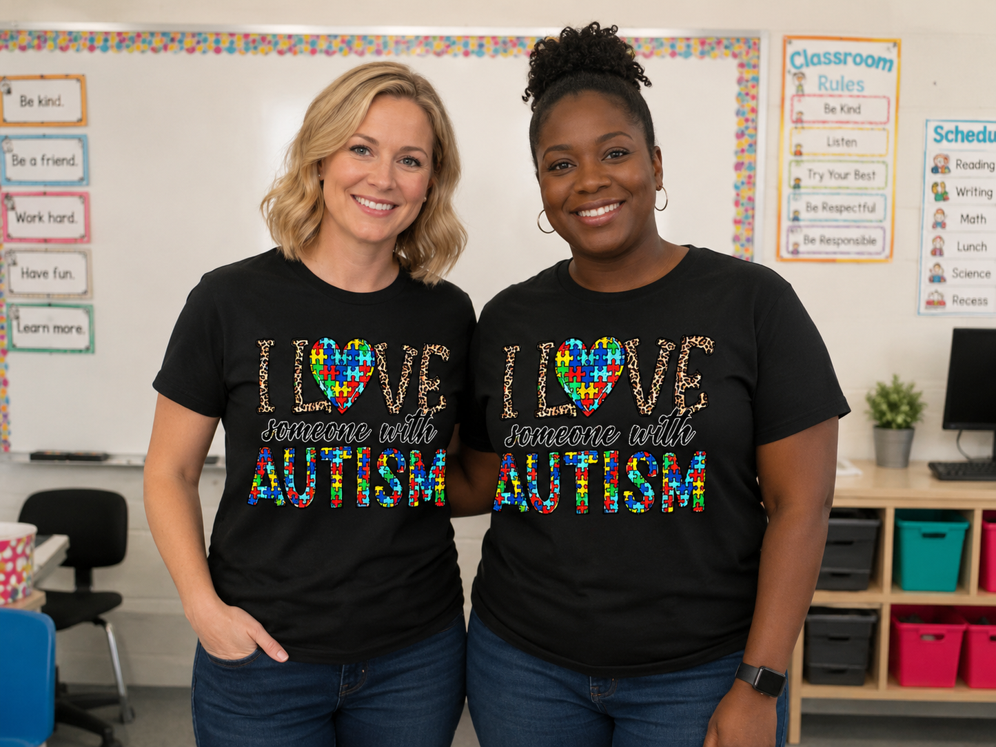 I Love Someone with Autism (Cheetah) Tee