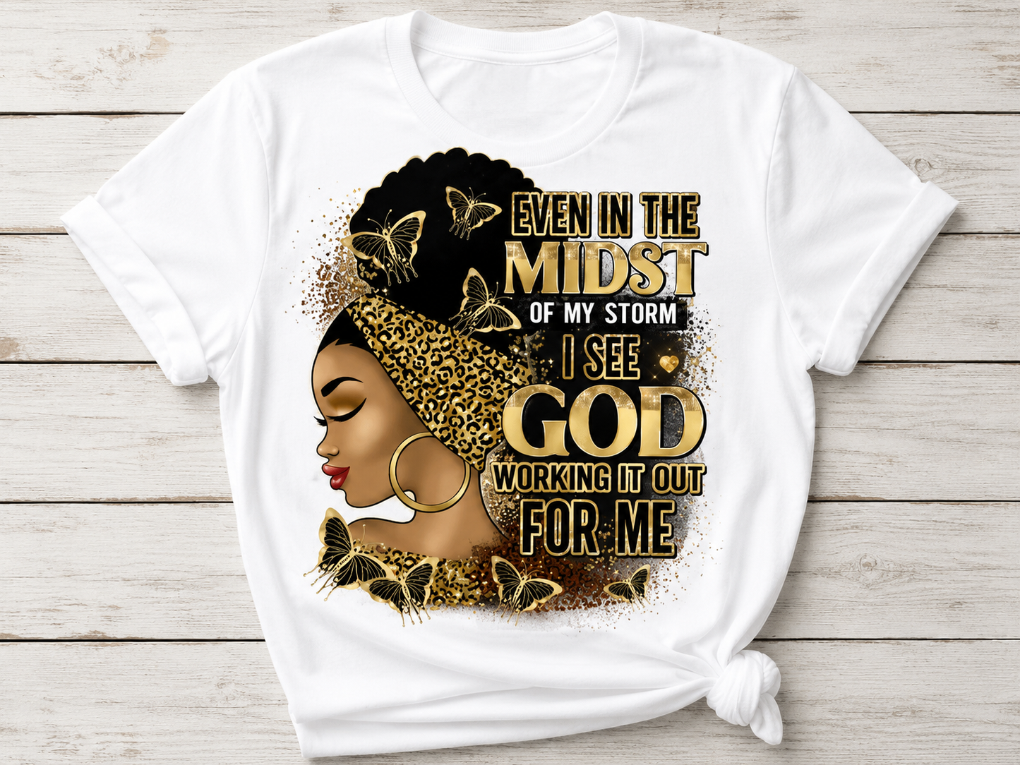 Even In The Midst Gold Tee