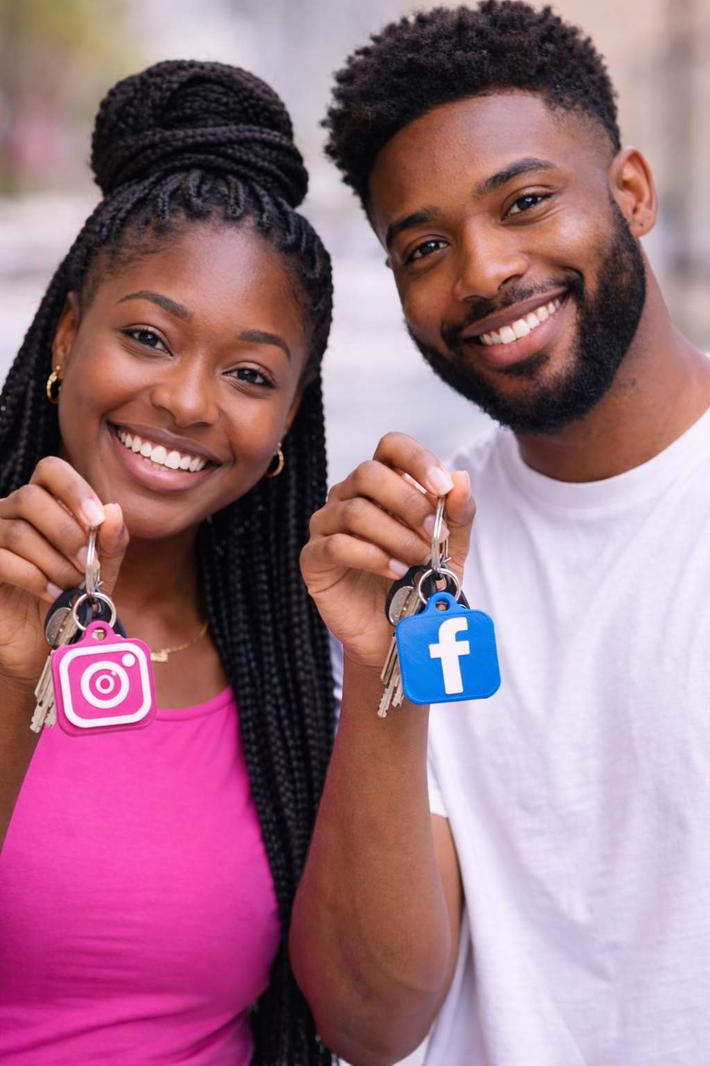 Social Media NFC Keychain Tag (3D Printed)