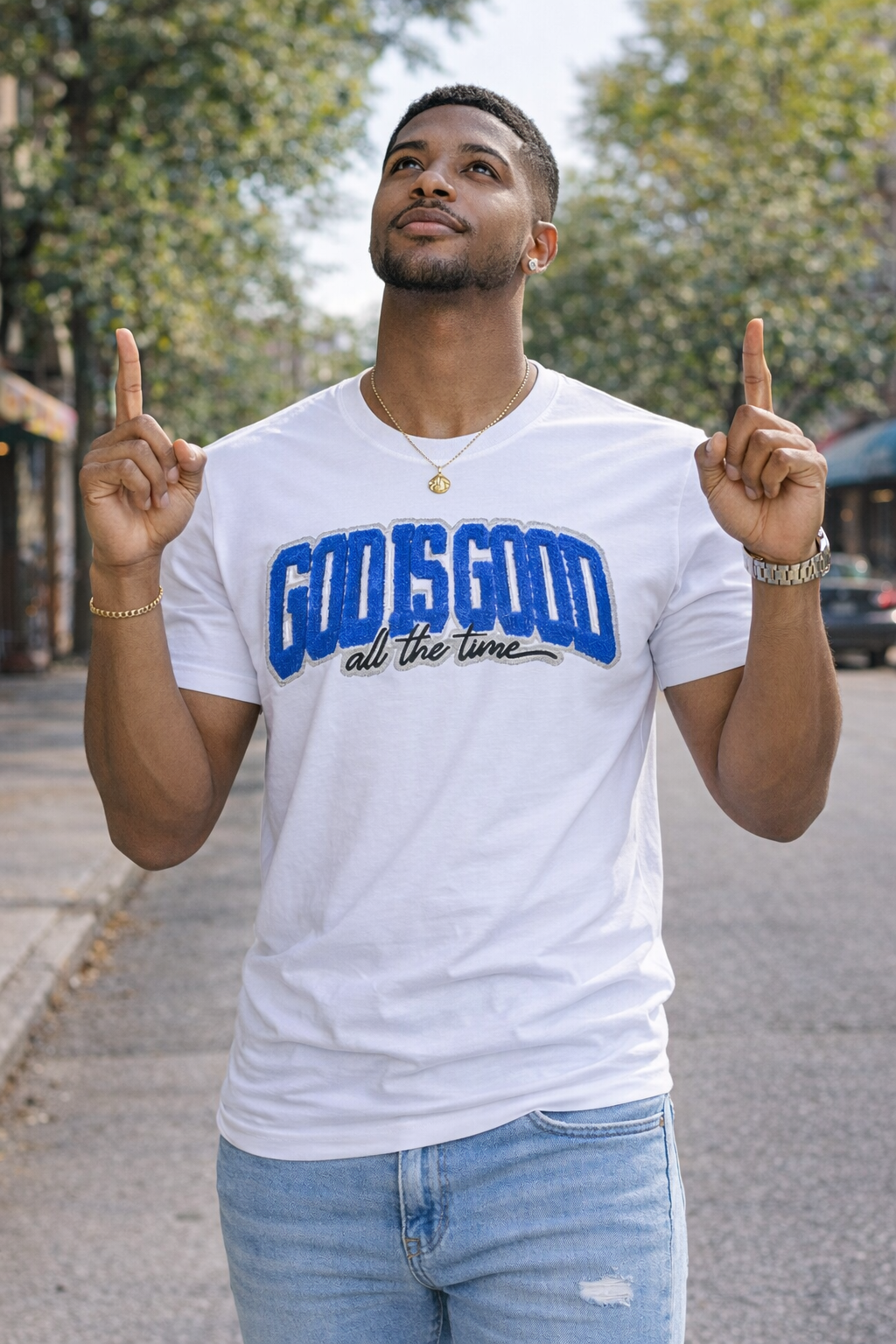 God is Good Chenille Patch Tee
