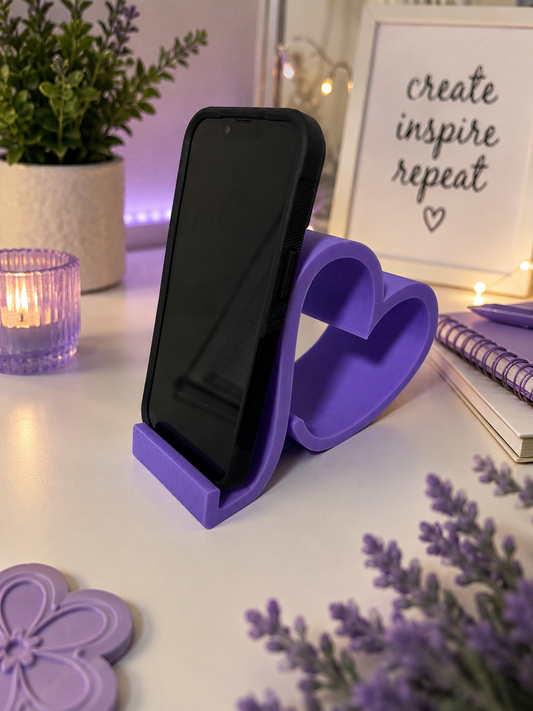 Heart-Shaped Phone Stand | Stylish Cell Phone Holder (3D Printed)