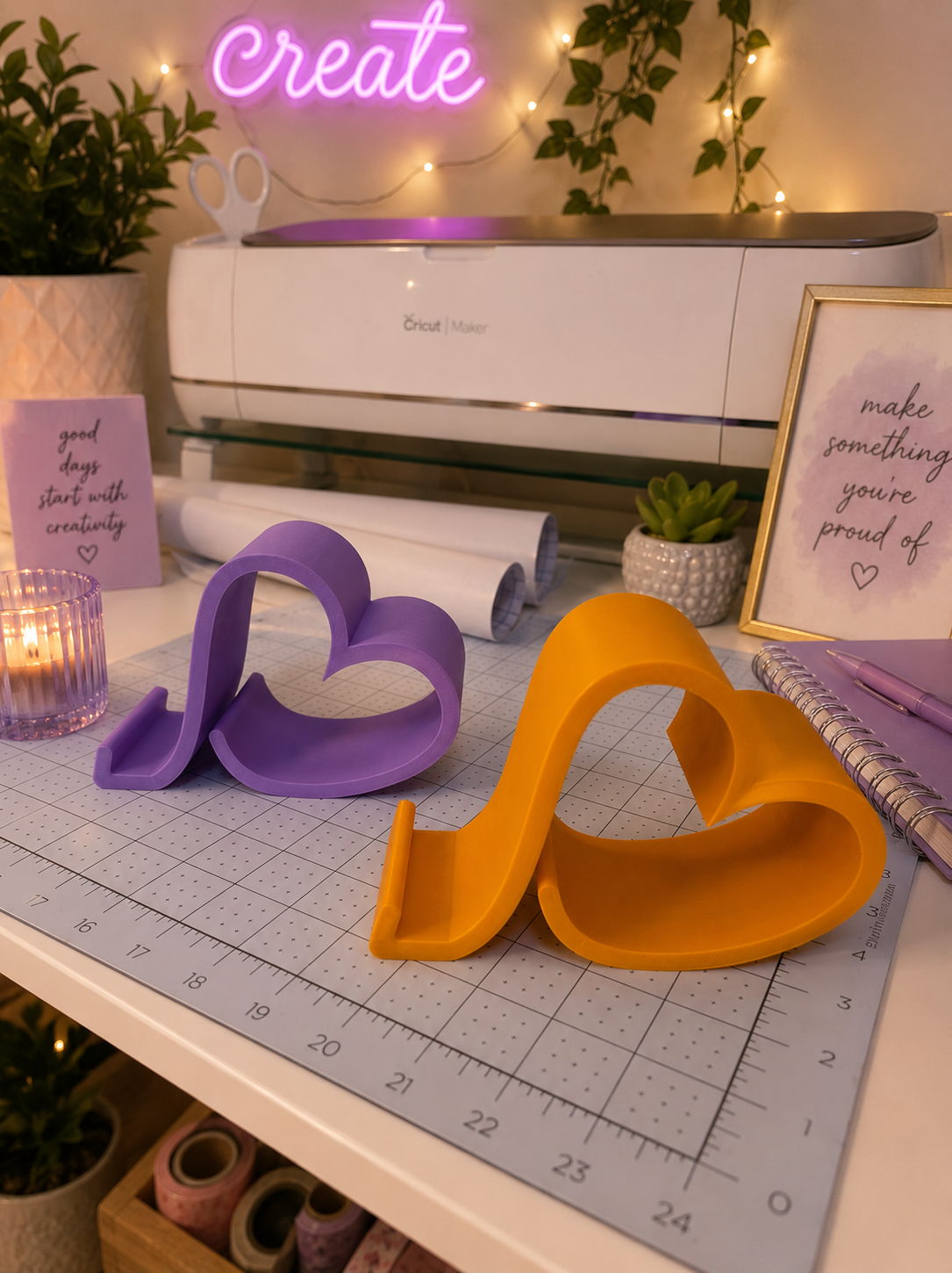 Heart-Shaped Phone Stand | Stylish Cell Phone Holder (3D Printed)