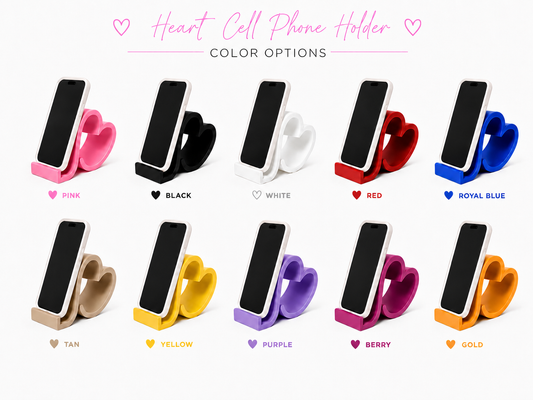 Heart-Shaped Phone Stand | Stylish Cell Phone Holder (3D Printed)